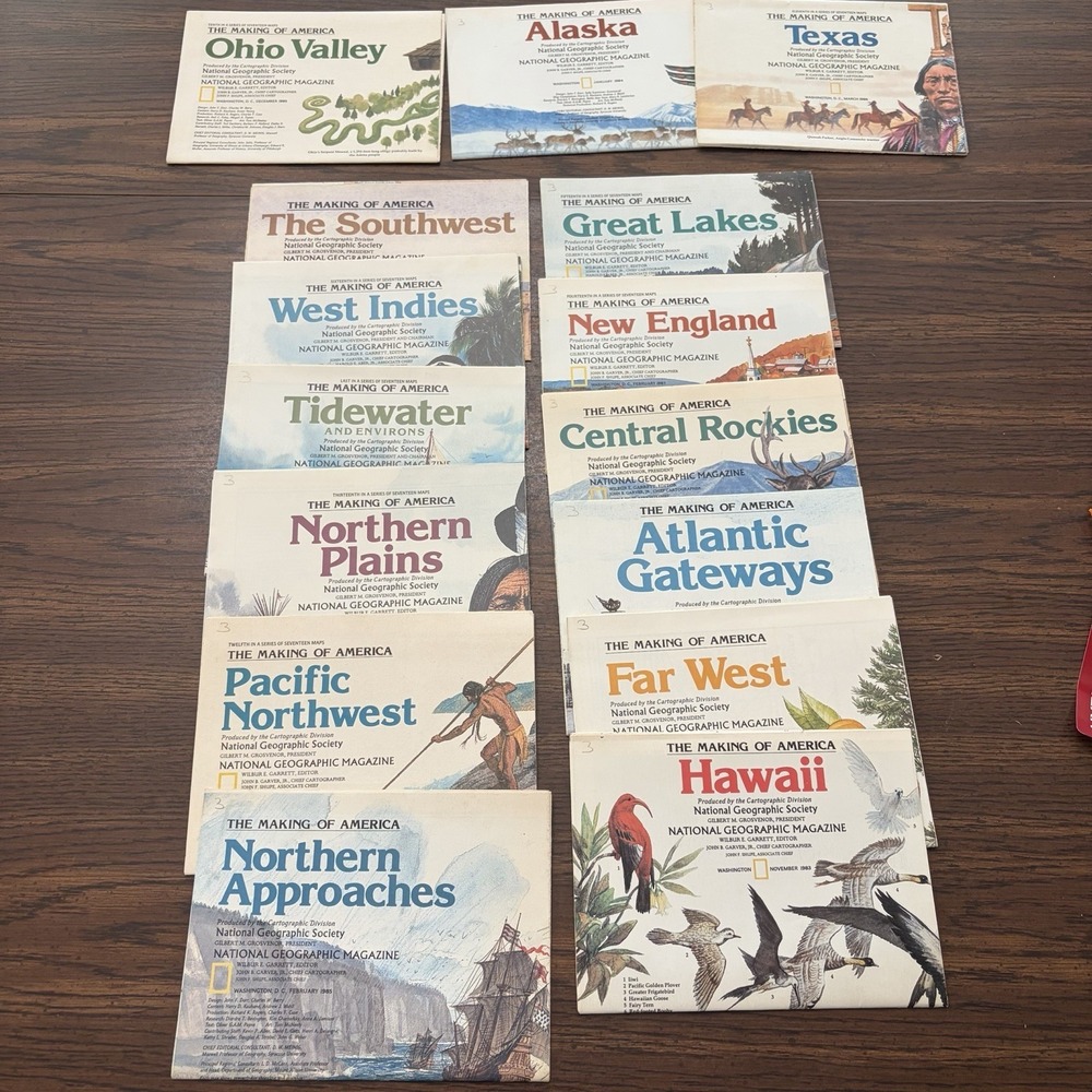 Vintage National Geographic Making Of America Map Set 15 Of 17 1983-87